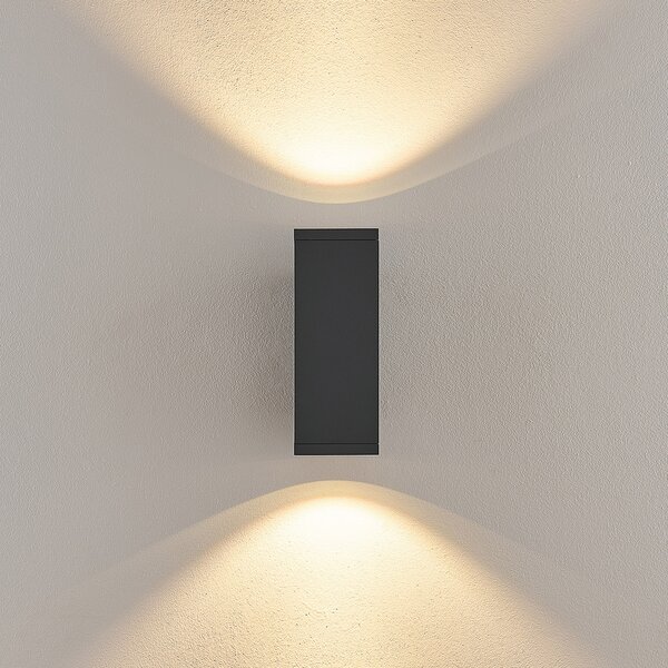 Deko-Light LED лампа за външна стена ShoreLine Pro Square up/down, тъмно сива, Затъмняване, Черен, Алуминий, Модерен