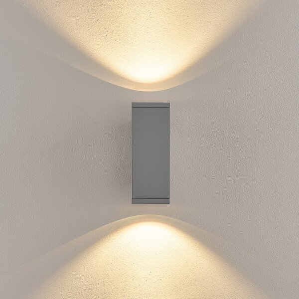 Deko-Light LED лампа за външна стена ShoreLine Pro Square up/down, светло сива, Затъмняване, Сив, Алуминий, Модерен