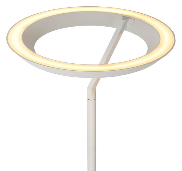 Lucide LED стояща лампа Celeste, бяла, височина 174 cm, метал, Затъмняване, Бял, Дневна/трапезария, Метал, Модерен
