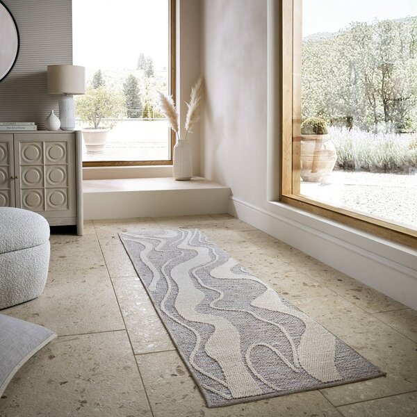 Сива пътека подходяща за пране 60x223 cm Calder – Flair Rugs