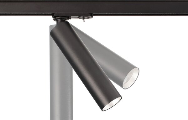 Deko-Light LED релсов прожектор Slim 1-фазен, черен, алуминий, 5W, 2700 K, Затъмняване, Черен, Дневна/трапезария, Алуминий, Модерен