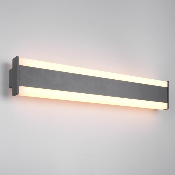 Trio Lighting LED лампа за външна стена DAWSON, 60 cm, антрацит IP54 CCT нагоре/надолу, Черен, Алуминий, Модерен, Стенна ъглова