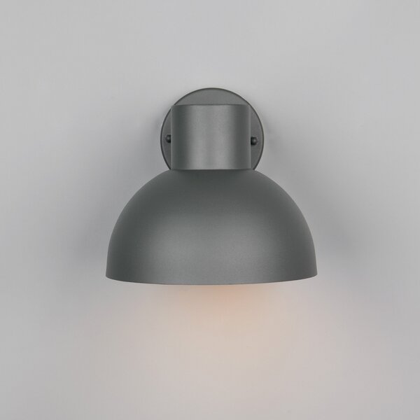 Trio Lighting Външна стенна лампа ELBE, антрацит, Ø 20 cm, метал, IP44, Затъмняване, Черен, Алуминий, Кръгла стена