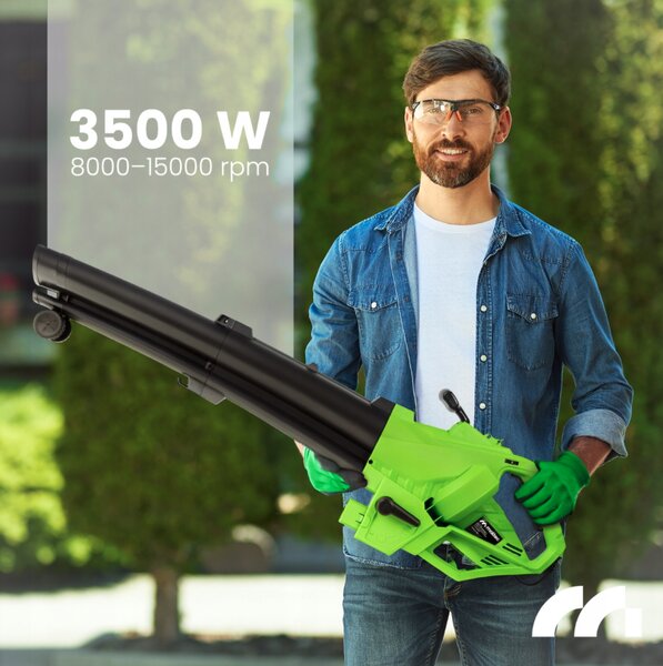 MALTEC MASTERBLOW3500W Електрически градински прахосмукач и вентилатор за листа „3 в 1“ с шредер