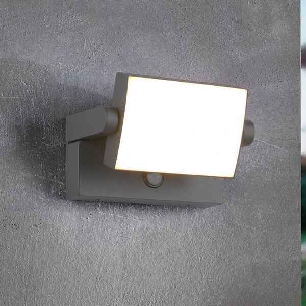 Trio Lighting LED сензорна лампа за външна стена KANSAS антрацит ширина 20 cm IP54, Черен, Алуминий, Модерен