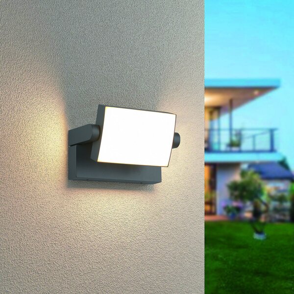 Trio Lighting LED външна стенна лампа KANSAS, антрацит, ширина 20 cm, IP54, Черен, Алуминий, Модерен