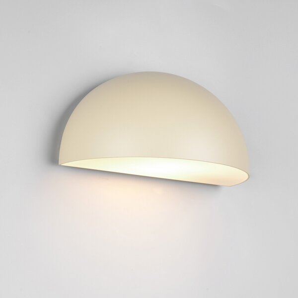 Trio Lighting Външна стенна лампа MAAS, кремава, ширина 27 cm, метал, IP44, Затъмняване, Бежов, Алуминий, Стенна розетка отдолу