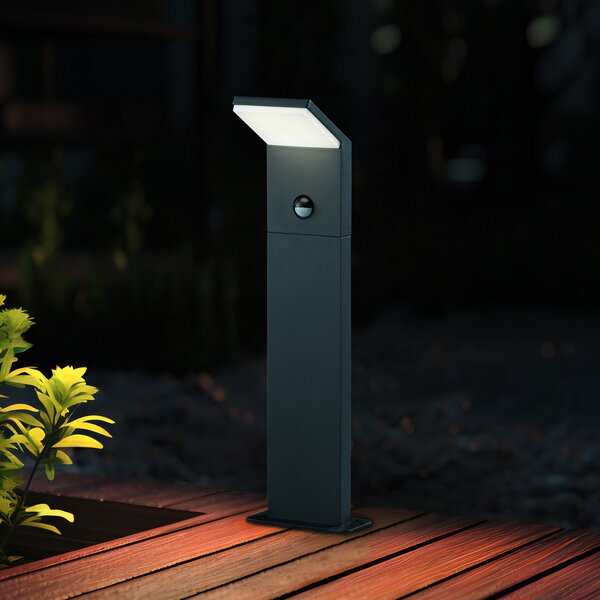 Trio Lighting LED сензорно осветление за пътеки PEARL, височина 50 cm, антрацит, метал, IP54, Черен, Алуминий, Модерен