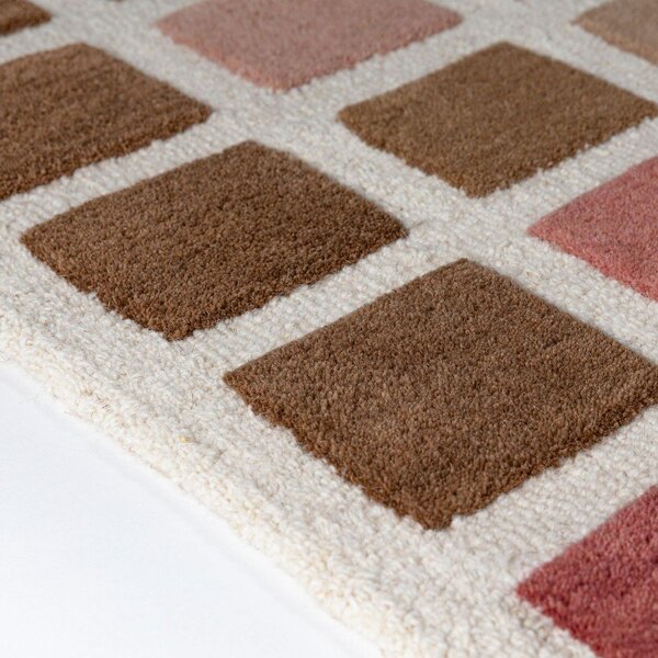 Розов ръчно изработен вълнен килим 140x200 cm Renga Wool – Flair Rugs
