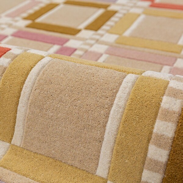 Ръчно изработен вълнен килим в естествен цвят 160x230 cm Quadro Wool – Flair Rugs