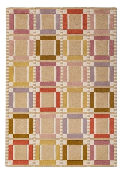 Ръчно изработен вълнен килим в естествен цвят 160x230 cm Quadro Wool – Flair Rugs