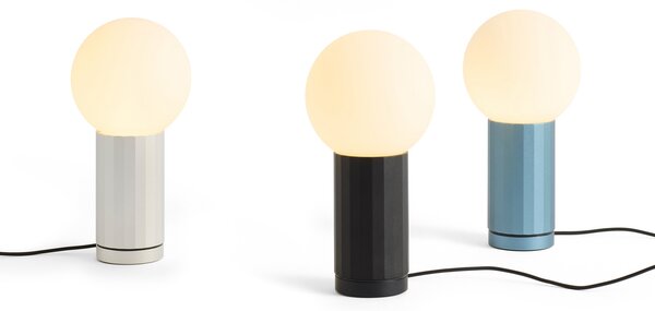 HAY LED настолна лампа TURN ON, черна, височина 20 cm, с регулируема яркост, Затъмняване, Черен, Дневна/трапезария, Стъкло, Модерен