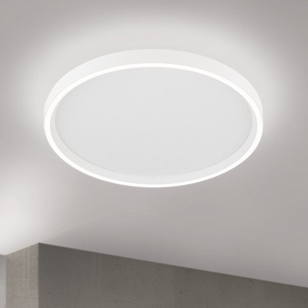 ORION LED таванска лампа Masca, бяла, Ø 40 cm, CCT, метал, с димер, Затъмняване, Бял, Дневна/трапезария, Метал, Модерен