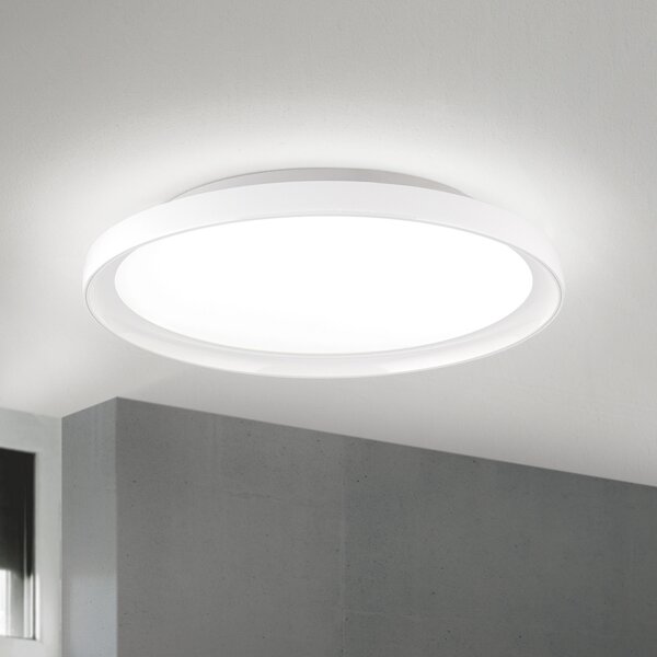 ORION LED таванска лампа GAMMA, Ø 40 cm, бяла, дистанционно управление, CCT dim, Затъмняване, Бял, Дневна/трапезария, Метал, Модерен