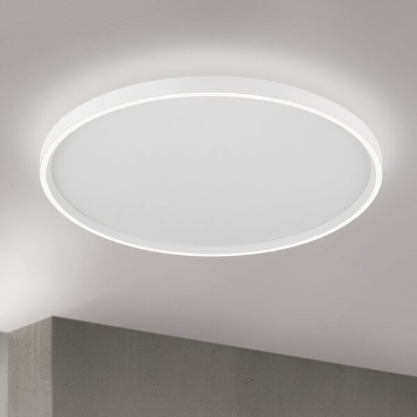 ORION LED плафон Masca, бял, Ø 60 cm, CCT, метал, с димер, Затъмняване, Бял, Дневна/трапезария, Метал, Модерен