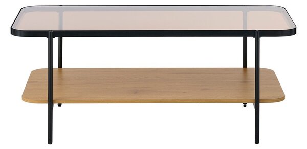 Масичка за кафе със стъклен плот в естествен цвят 60x120 cm Hassel – Unique Furniture