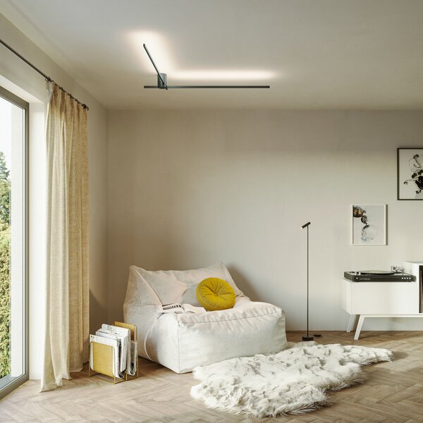 Wever & Ducré Lighting WEVER DUCRÉ LED таванска лампа Fil Spin 1.0 черна 927, Затъмняване, Черен, Дневна/трапезария, Алуминий, Модерен