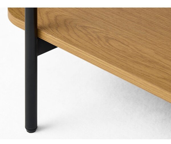 Масичка за кафе със стъклен плот в естествен цвят 60x120 cm Hassel – Unique Furniture