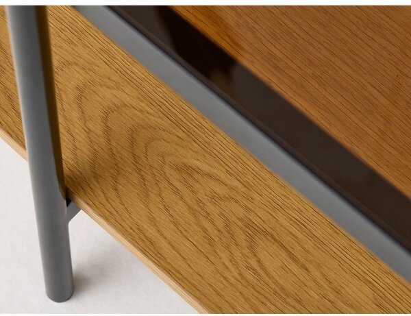 Масичка за кафе със стъклен плот в естествен цвят 60x120 cm Hassel – Unique Furniture