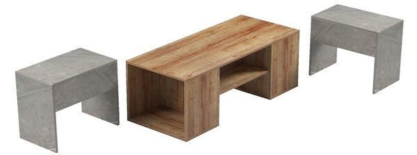 Комплект маси за кафе 3 части Morfi Brown 105x45x37 cm