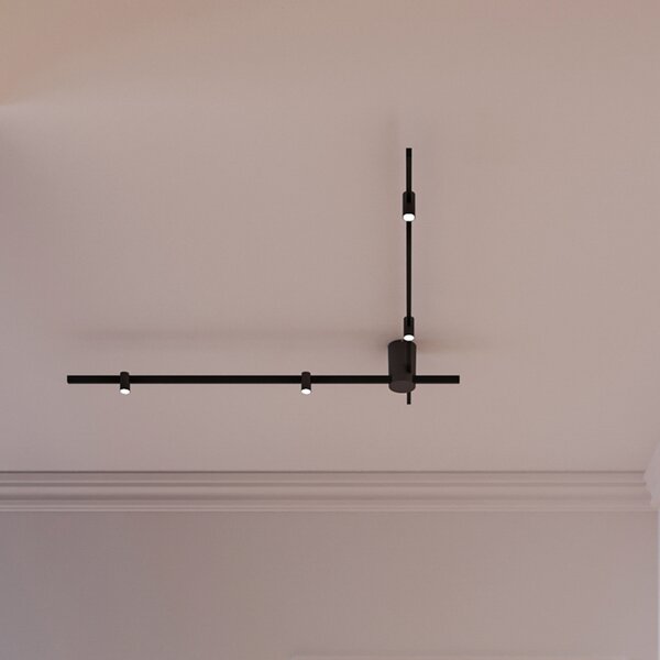 Wever & Ducré Lighting WEVER DUCRÉ LED таванска лампа Trace Spin 1.0 черна 927, Затъмняване, Черен, Дневна/трапезария, Алуминий, Модерен