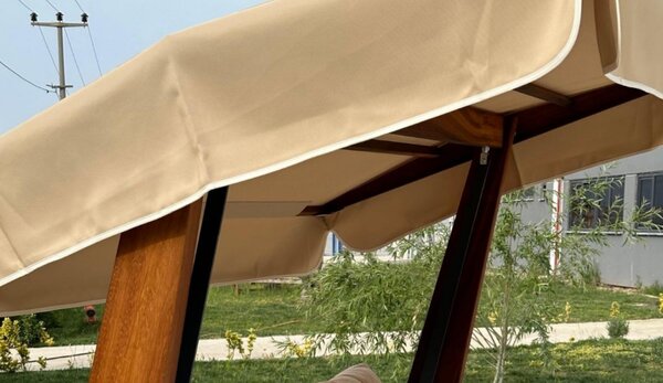 Градински люлеещ се стол с 3 места Sia 2400 Бежов 236x190x175 см