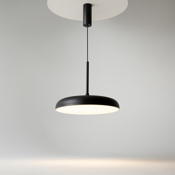 Maytoni LED висяща лампа Gerhard, Ø 40 cm, черна, метал, Черен, Дневна/трапезария, Метал, Модерен