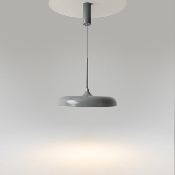 Maytoni LED висяща лампа Gerhard, Ø 40 cm, сива, метал, Сив, Дневна/трапезария, Метал, Модерен