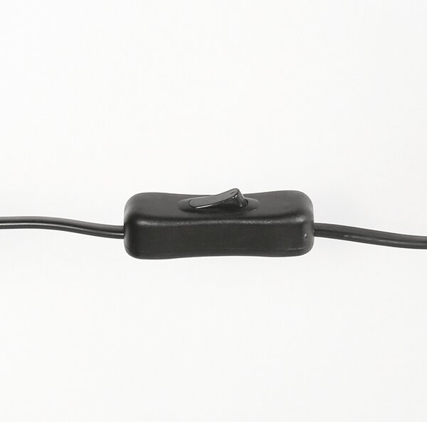 Steinhauer Настолна лампа Stang 4364ZW, черна/кафява като корк, височина 55 см, Черен, Дневна/трапезария, Метал, Модерен