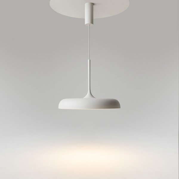 Maytoni LED висяща лампа Gerhard, Ø 40 cm, бяла, метал, Бял, Дневна/трапезария, Метал, Модерен