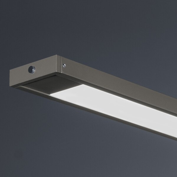 FISCHER & HONSEL LED висяща лампа Marlo, сиво-бежов цвят, дължина 120 cm, CCT, сензорен димер, Затъмняване, Кафяв / ръждив, Дневна/трапезария, Метал, Модерен