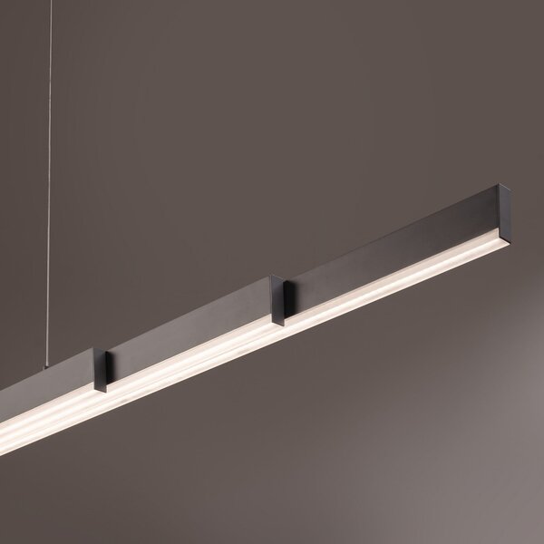 FISCHER & HONSEL LED висяща лампа Vayana, сива, дължина 189 cm, CCT сензорен димер, Затъмняване, Сив, Дневна/трапезария, Метал, Модерен