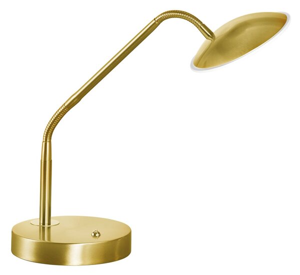 FISCHER & HONSEL LED настолна лампа Tallri, месинг, височина 60 cm, CCT, сензорен димер, Затъмняване, Злато / месинг, Дневна/трапезария, Метал, Модерен