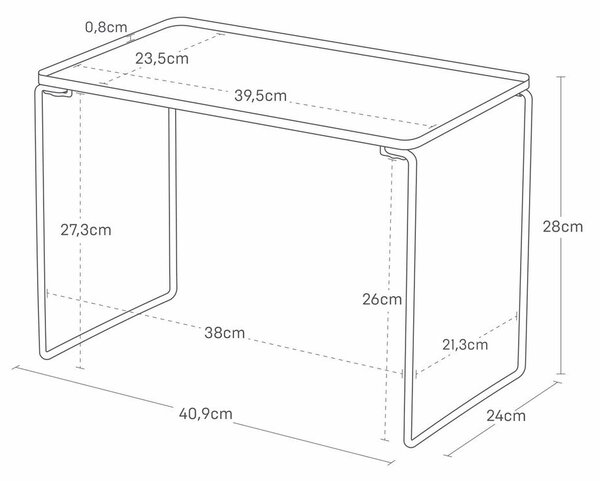 Черен метален допълнителен рафт 41x28 cm Tower – YAMAZAKI