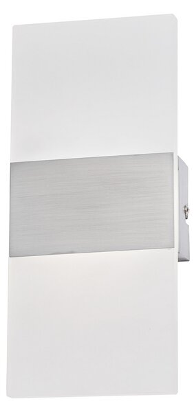 FISCHER & HONSEL LED стенна лампа FODER, никелов цвят, височина 27 cm, превключвател, Металик, Дневна/трапезария, Метал, Модерен