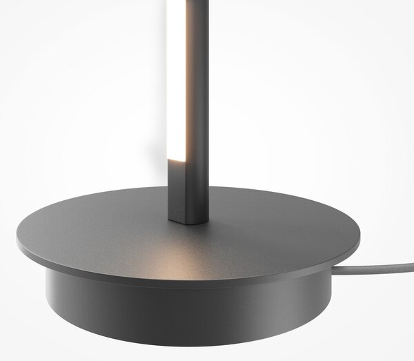 Maytoni LED стояща лампа Thin, черна, алуминий, височина 155 cm, димер, Затъмняване, Черен, Дневна/трапезария, Алуминий, Модерен