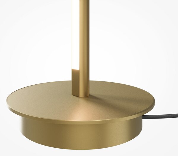 Maytoni LED стояща лампа Thin, месинг, алуминий, височина 155 cm, димер, Затъмняване, Злато / месинг, Дневна/трапезария, Алуминий, Модерен