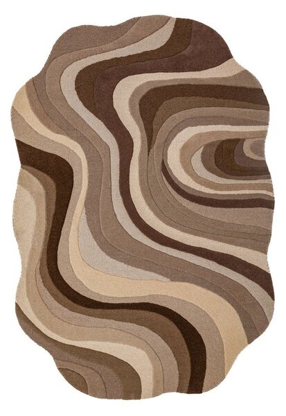 Кафяв/бежов ръчно изработен вълнен килим 160x230 cm Envy Wool – Flair Rugs