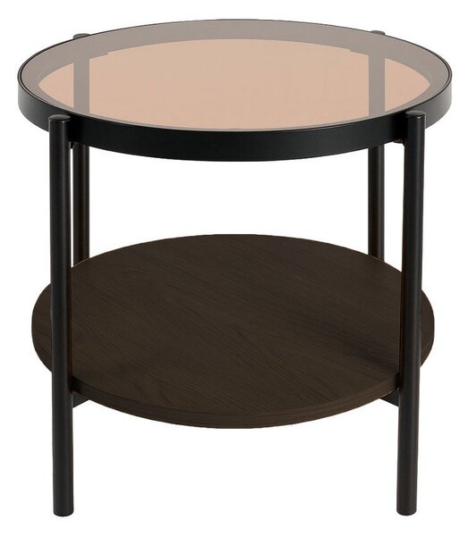 Кръгла странична масичка със стъклен плот ø 48 cm Hassel – Unique Furniture