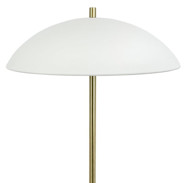 Dyberg Larsen стояща лампа Globus, височина 150 cm, бежова/месинг, Злато / месинг, Дневна/трапезария, Метал, Скандинавски