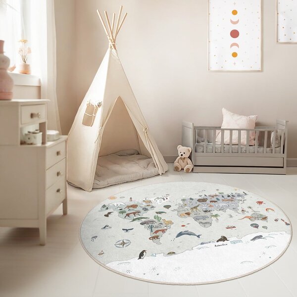 Детско килимче за игра подходящо за пране ø80 cm Big World – Mila Home