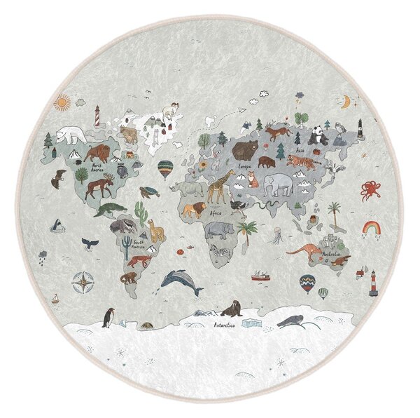 Детско килимче за игра подходящо за пране ø80 cm Big World – Mila Home