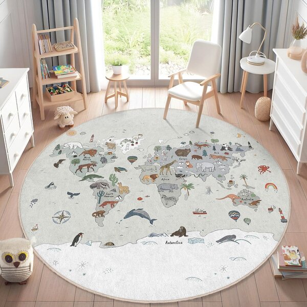 Детско килимче за игра подходящо за пране ø80 cm Big World – Mila Home