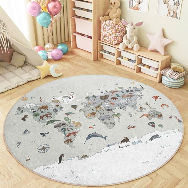 Детско килимче за игра подходящо за пране ø80 cm Big World – Mila Home