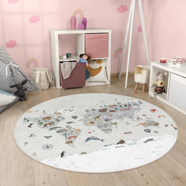 Детско килимче за игра подходящо за пране ø80 cm Big World – Mila Home