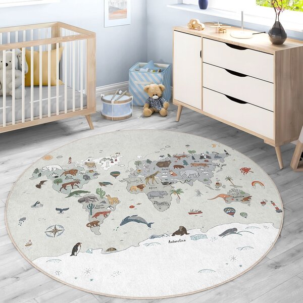 Детско килимче за игра подходящо за пране ø80 cm Big World – Mila Home