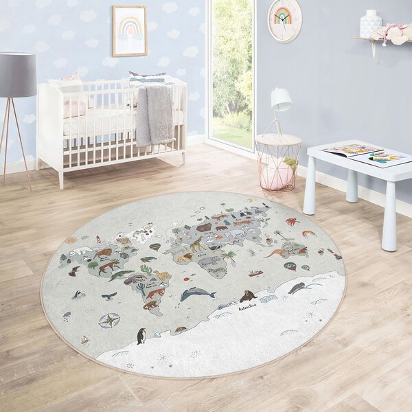 Детско килимче за игра подходящо за пране ø80 cm Big World – Mila Home