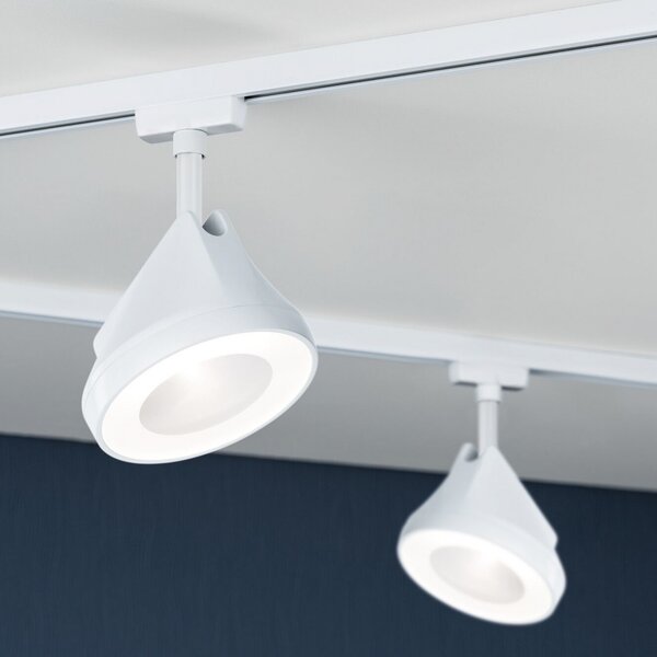 Paulmann URail LED-Spot Arena, сигнално бял, 2700 K, с регулируема яркост, Затъмняване, Бял, Дневна/трапезария, Метал, Модерен