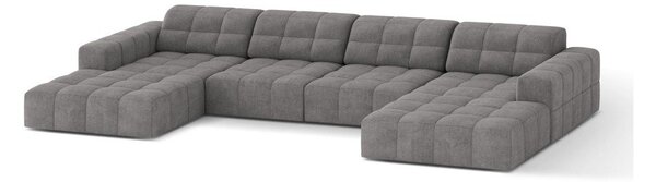 Сив шенилов ъглов диван (U форма) Chicago – Cosmopolitan Design