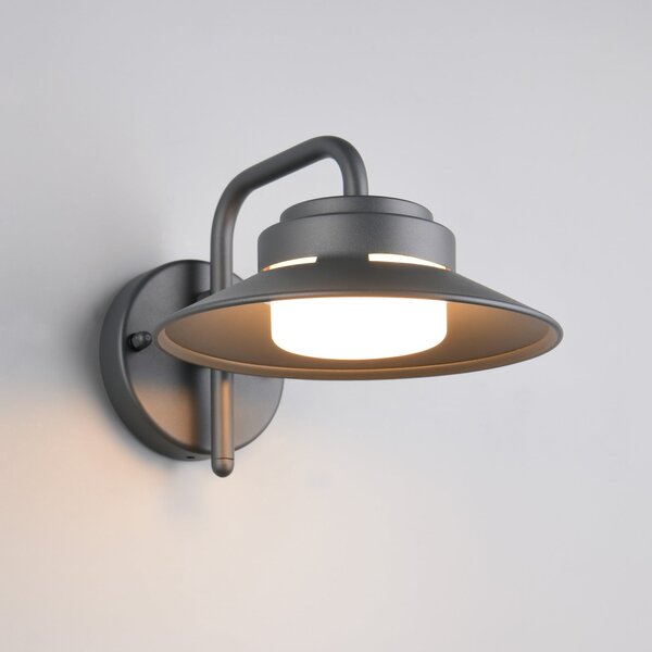 Trio Lighting Външна лампа Atrato, антрацит, Ø 20 cm, метал, Затъмняване, Черен, Алуминий